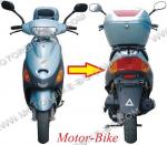 СКУТЕР СТЪКЛО ЗА ЗАДЕН МИГАЧ БАОТИАН BT49QT-9 / КИМКО Filly 4T 50 1998-2000 / ПЕЖО V-Clic 50 / ЛИФАН LF50QT-2A - ЛЯВО И ДЯСНО ОРАНЖЕВИ-4